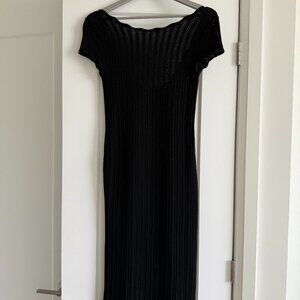 Aritzia, Wilfred Black Knitted Dress With A Swooped Back
